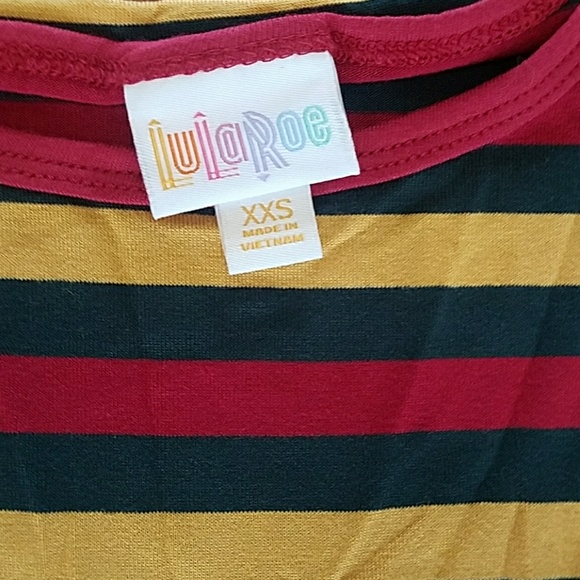 Red Gold Green Chevron Tunic Top LuLaRoe Irma XXS NEW - Picture 2 of 13